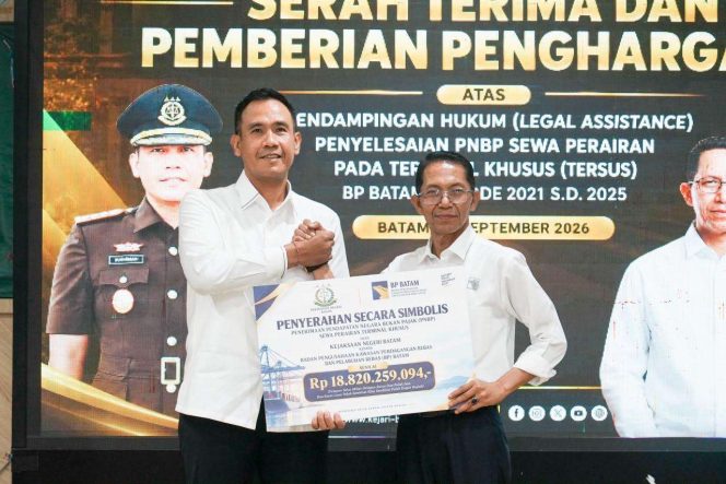 
					Sinergi BP Batam dan Kejari Batam, Rp18,82 Miliar PNBP Sewa Perairan Tersus Berhasil Diselesaikan