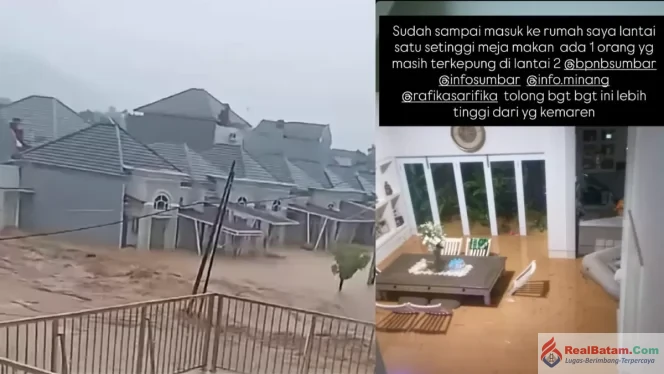 
					Padang Diterjang Banjir Bandang Dahsyat, Arus Deras Robohkan Pagar Kompleks
