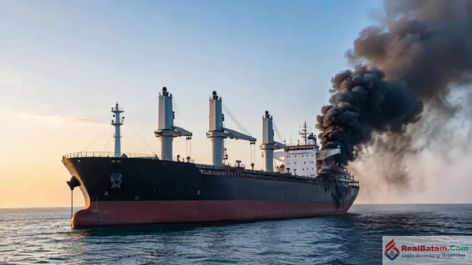 
					Tabrak Ranjau Supertanker Meledak di Selat Hormuz, Kapal LPG NV Sunshine Ikut Terbakar